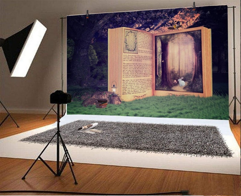 AOFOTO 6x4ft Fairy Tale Book Backdrop Enchanted Forest Girl Baby Shower Photoshoot Decorations Little Princess Birthday Party Background for Photography Photo Studio Props Vinyl - Image 5